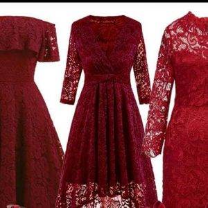 Wine/ Burgundy Cord net dresses