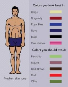 medium skin tone for guys with colors of cloth that match